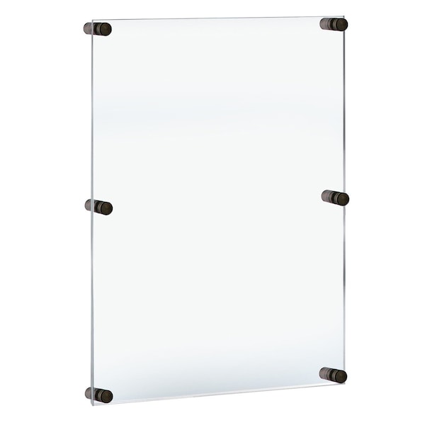 Floating Acrylic Wall Frame, Black, Holds 24" x 36", Overall 28" x 40"